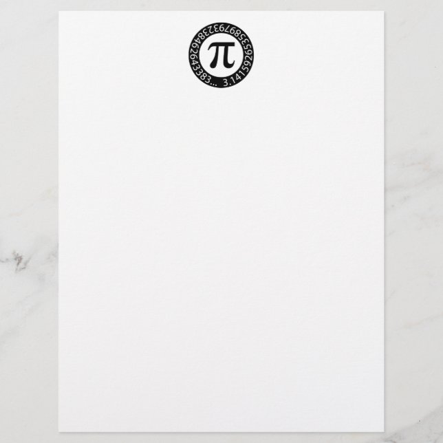Membrete TEXTO DISEÑO Pi Número Símbolo matemático (Anverso)