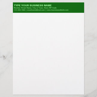 Membrete Textos lisos sobre la rúbrica verde monocromática 