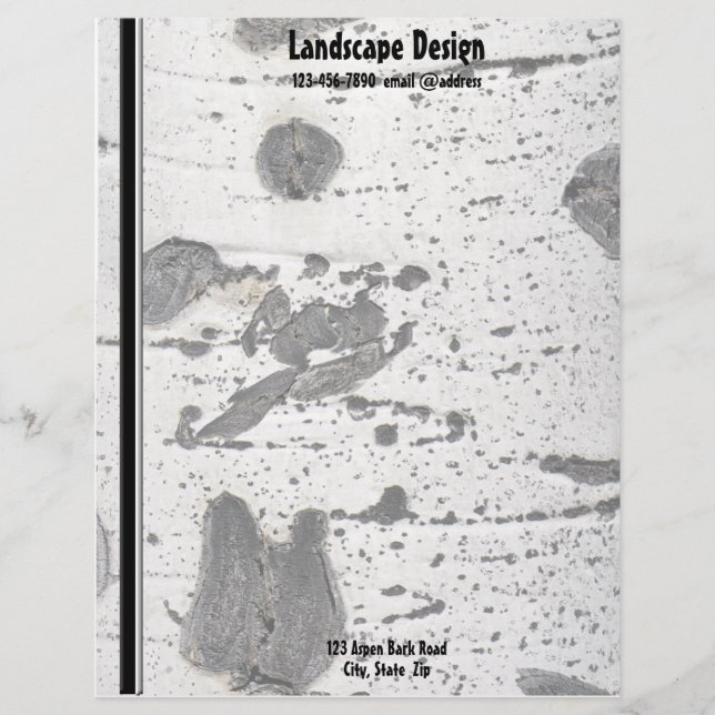 Membrete Textura blanca de la corteza de árbol de temblor (Anverso)