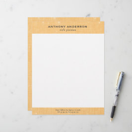 Membrete Textura de lino dorado con sutil brillo blanco