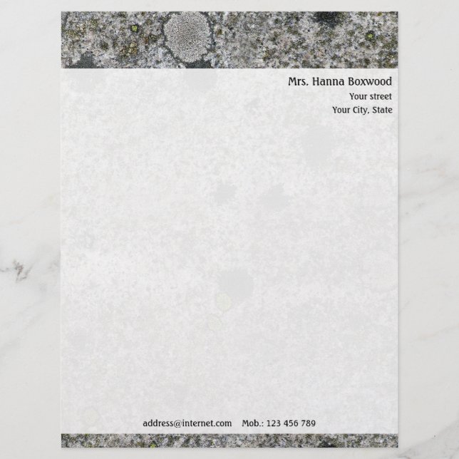 Membrete Textura personal de la roca del granito con el (Anverso)