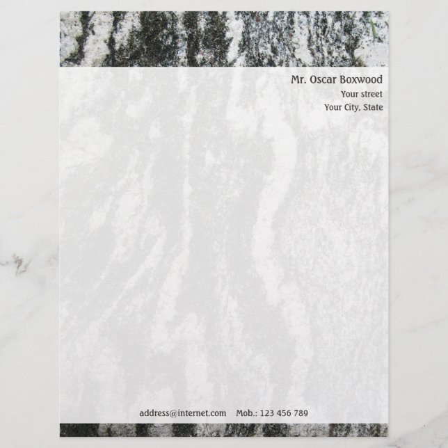 Membrete Textura personalizada de la roca con el remite (Anverso)