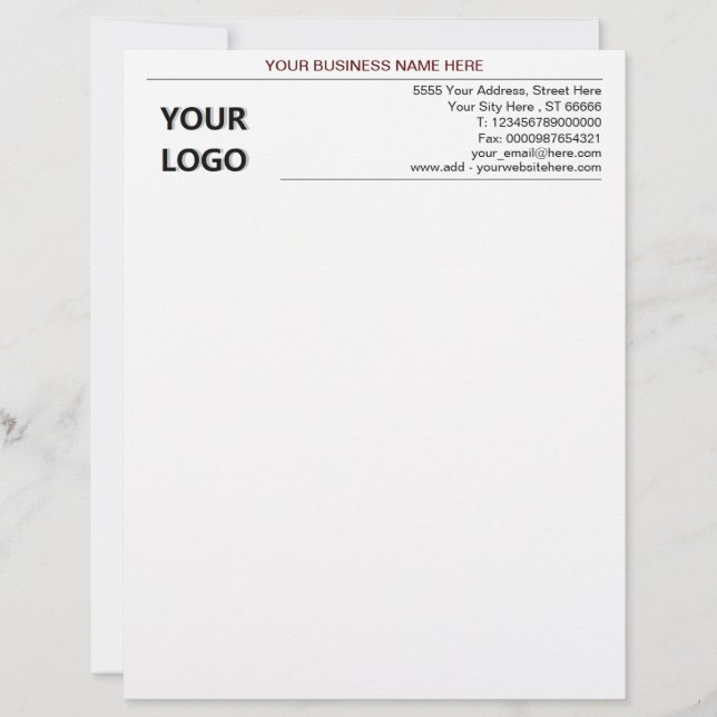 Membrete Titular de la dirección del logotipo profesional (Anverso)