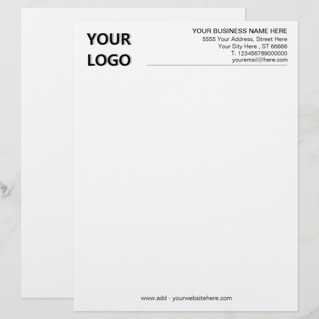Membrete Titular de la información de la dirección del logo (Anverso / Reverso)