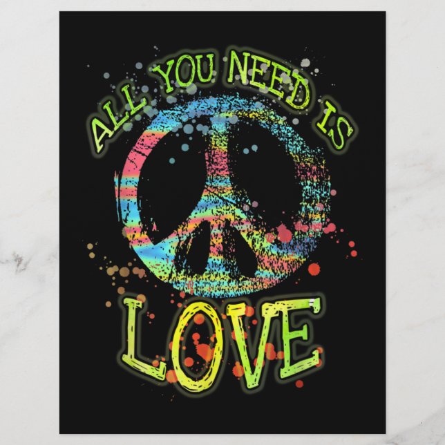 Membrete Todo Lo Que Necesitas Es Amar Hippie (Anverso)