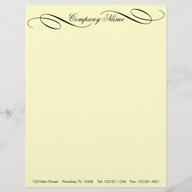 Membrete Trabajo profesional elegante ~ Letras (Anverso)