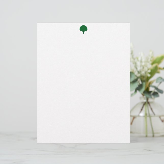 Membrete Tree Mark Letterhead Stylish Personalized Statione (Anverso de pie)