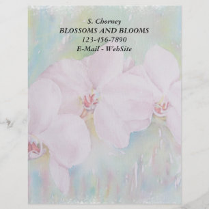 MEMBRETE TRES ORQUÍAS BLANCAS PERSONALIZABLE LETTERHEAD