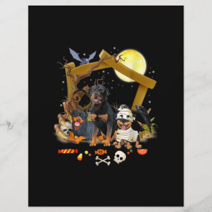 Membrete Tres perros Rottweiler Dogs Halloween Perro Regalo