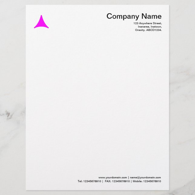 Membrete Triángulo curvado - Magenta (Anverso)