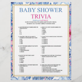 Membrete Trivia para bebés [acuarelas florales]
