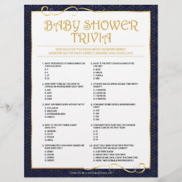 Membrete Trivia para bebés [Azul dorado]