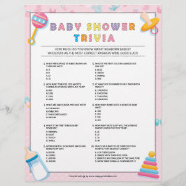 Membrete Trivia para bebés [Baby Basics Pink]