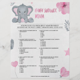 Membrete Trivia para bebés [Elefante para bebés [Rosa]]