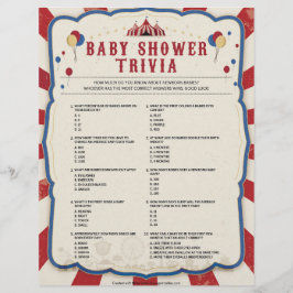 Membrete Trivia para bebés [Tema del circo]