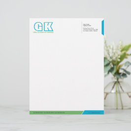 Membrete Turquesa profesional y verde