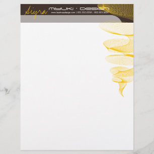 Membrete Twister Yellow Modern Designer Template Letterhead
