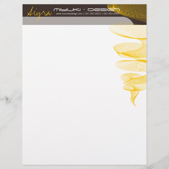 Membrete Twister Yellow Modern Designer Template Letterhead (Anverso)