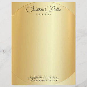 Membrete Typografía moderna y elegante plantilla de oro
