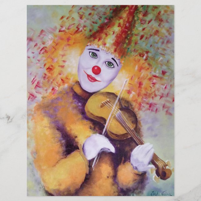 Membrete Un payaso dulce tocando el violín (Anverso)