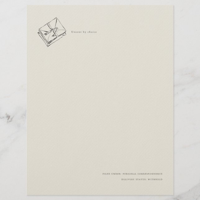 Membrete Unsent Letter- Jane Austen Inspired Letterhead (Anverso)