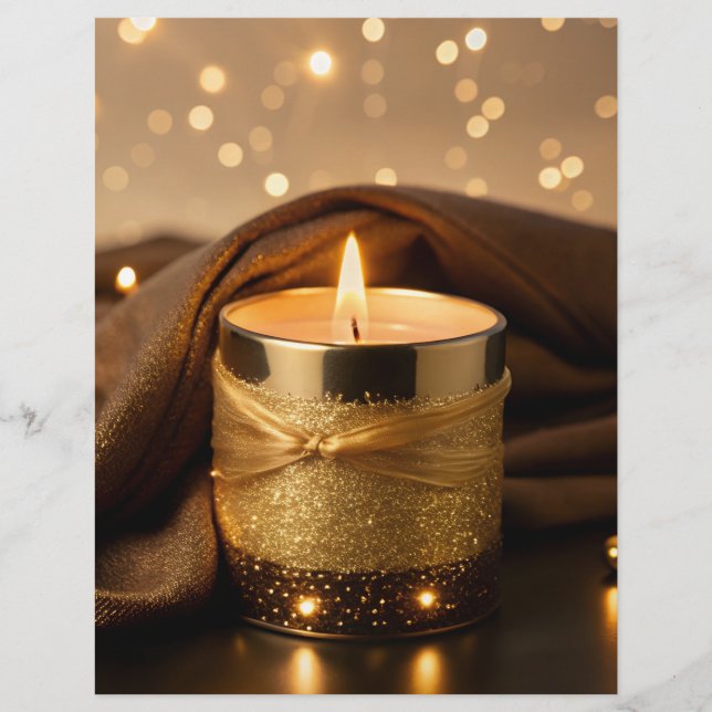 Membrete Vela Purpurina Rosa-oro encantada (Anverso)