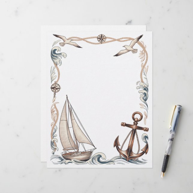 Membrete Velero y ancla (Anverso/Reverso In Situ)