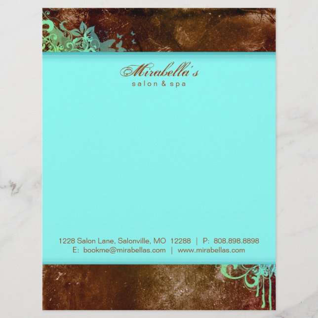 Membrete Verde azul del Grunge de los efectos de escritorio (Anverso)