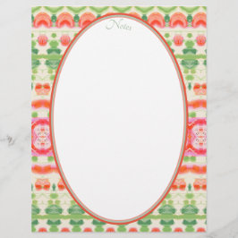 Membrete Verde de coral rosa y beige