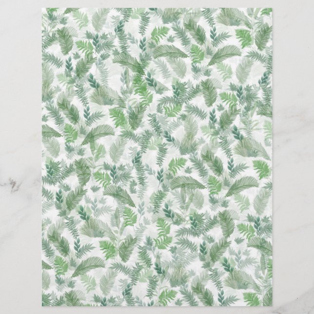 Membrete Verde tropical moderno Foliage verde blanco (Anverso)