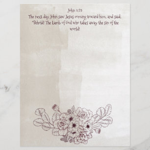 Membrete verso Juan 1:29/Cordero de Dios