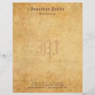 Membrete Vieja Vintage Monogramed Eleged Template