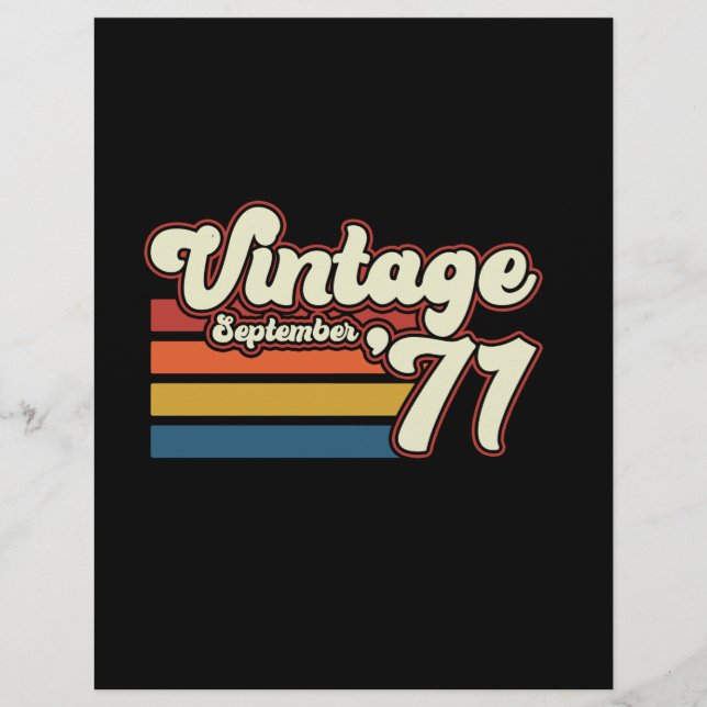 Membrete Vintage 1971 50º cumpleaños (Anverso)
