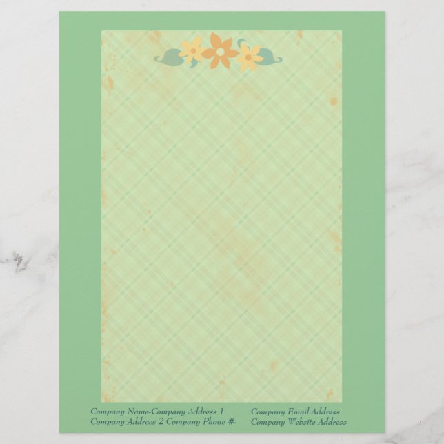 Membrete Vintage floral de encargo (Anverso)