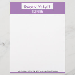 Membrete violeta minimalista morada y blanca