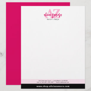 Membrete Viva Moderno Magenta Atrevido Elegante Rosa Person