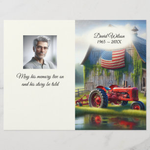 Membrete Volante funeral del Tractor de Granjas Rojas Antig