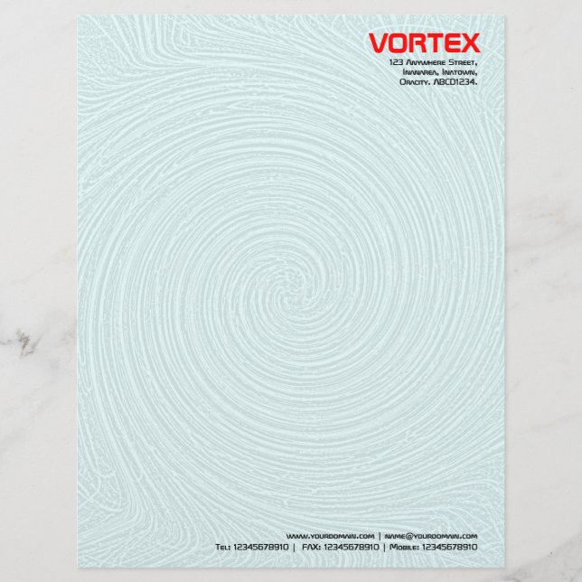 Membrete Vortex - de color blanco a azul pálido (Anverso)