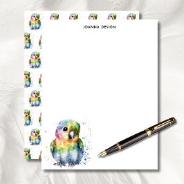 Membrete Watercolor Parrot Luxury Business Stationery