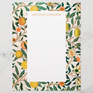 MEMBRETE   WILLIAM MORRIS LETTERHEAD CON DISEÑO POMEGRANADO