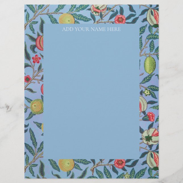 MEMBRETE   WILLIAM MORRIS LETTERHEAD CON "POMEGRANATOS" (Anverso)