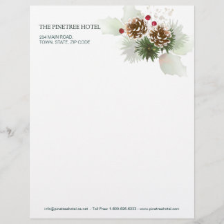 Membrete Winter Greenery Pine Red Berry