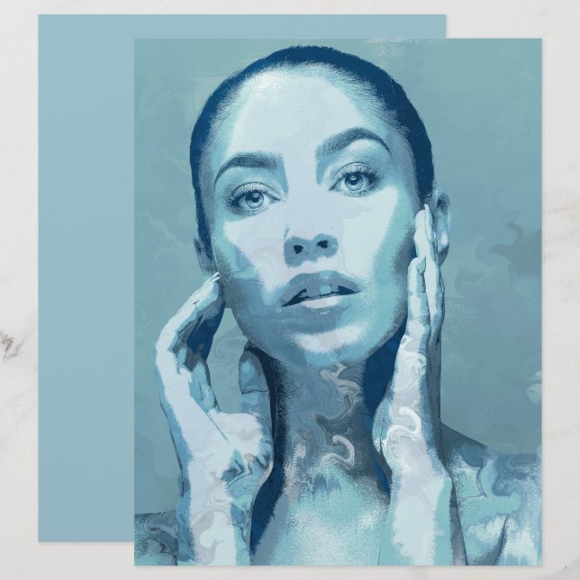 Membrete "Woman in Blue" Enkele kaart (Anverso / Reverso)