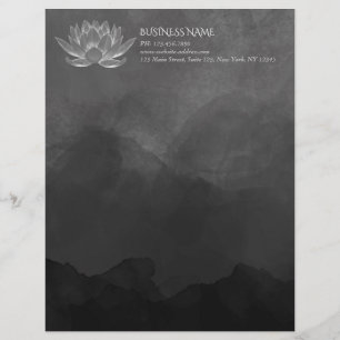Membrete YOGA Meditación Reiki Instructor Black White Lotus