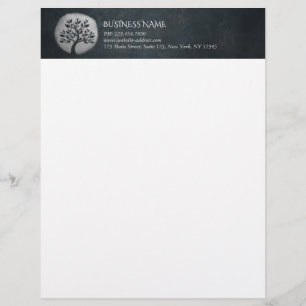 Membrete Yoga Meditation Reiki Instructor Black Silver Tree