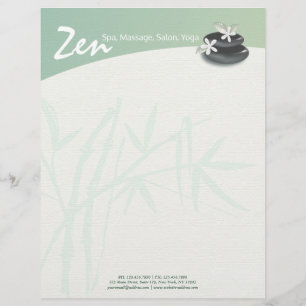 Membrete ZEN Stone Bamboo YOGA SPA Salón de Terapia de Masa