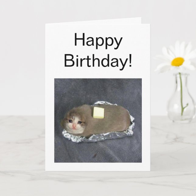 Meme Butta Cat de tarjeta doblada (Planta pequeña)