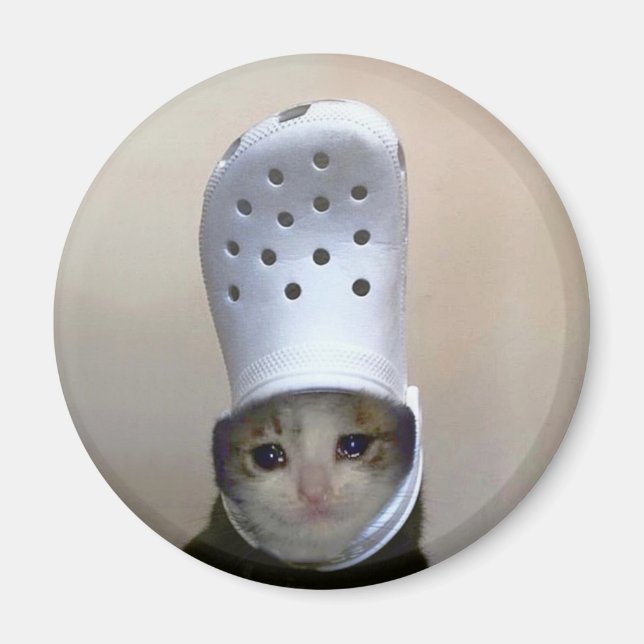 Meme de Gorra de croc de gato por imán (Frente)