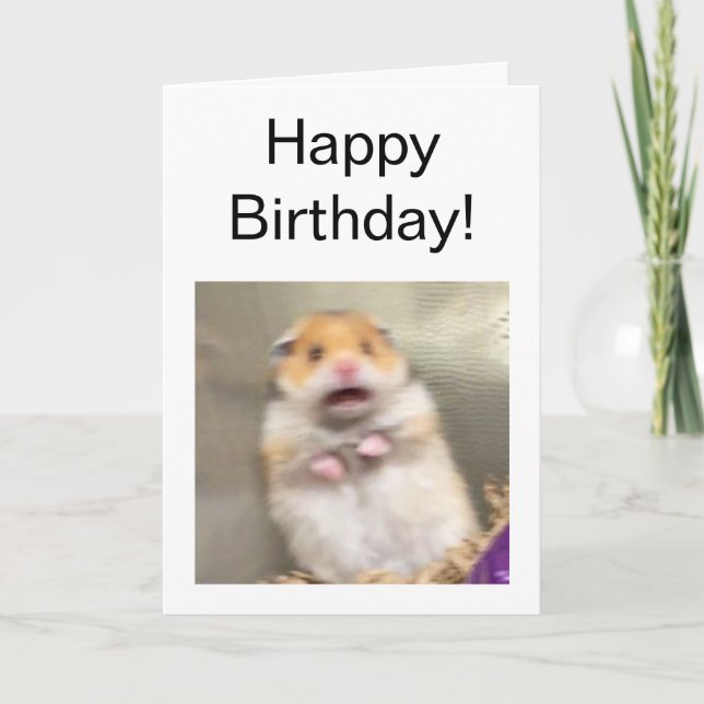 Meme de Hamster con tarjeta doblada (Anverso)