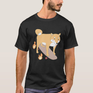 Meme de la camiseta de esquí de Cute Shiba Inu Dog